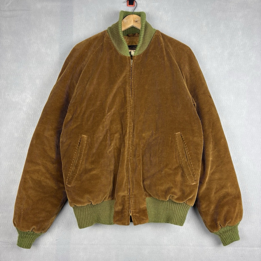 Vintage Eddie Bauer Corduroy Goose Down Jacket Men’s Medium Brown Puffer 70s
